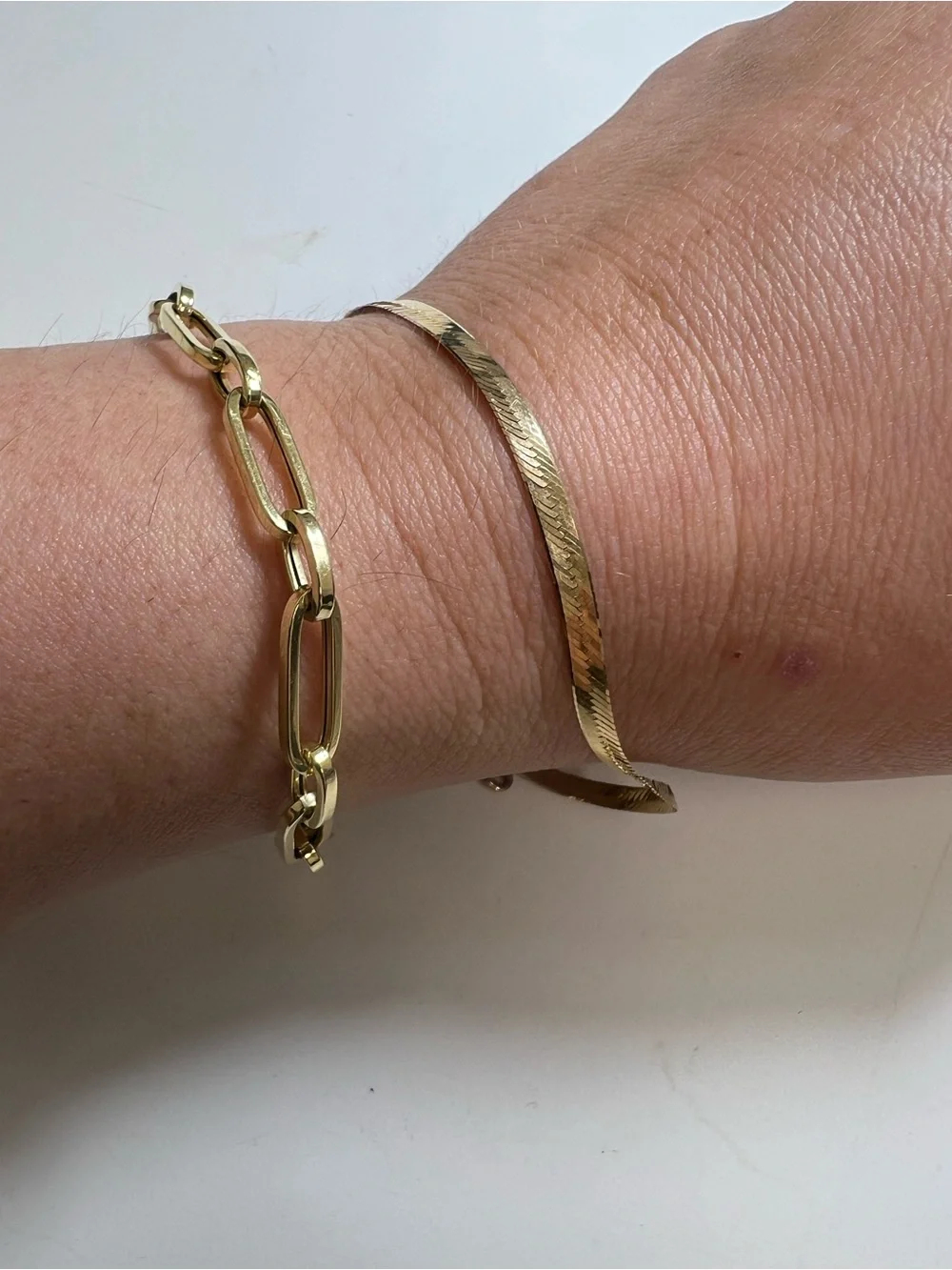 14K Yellow Gold Gold Herringbone Bracelet